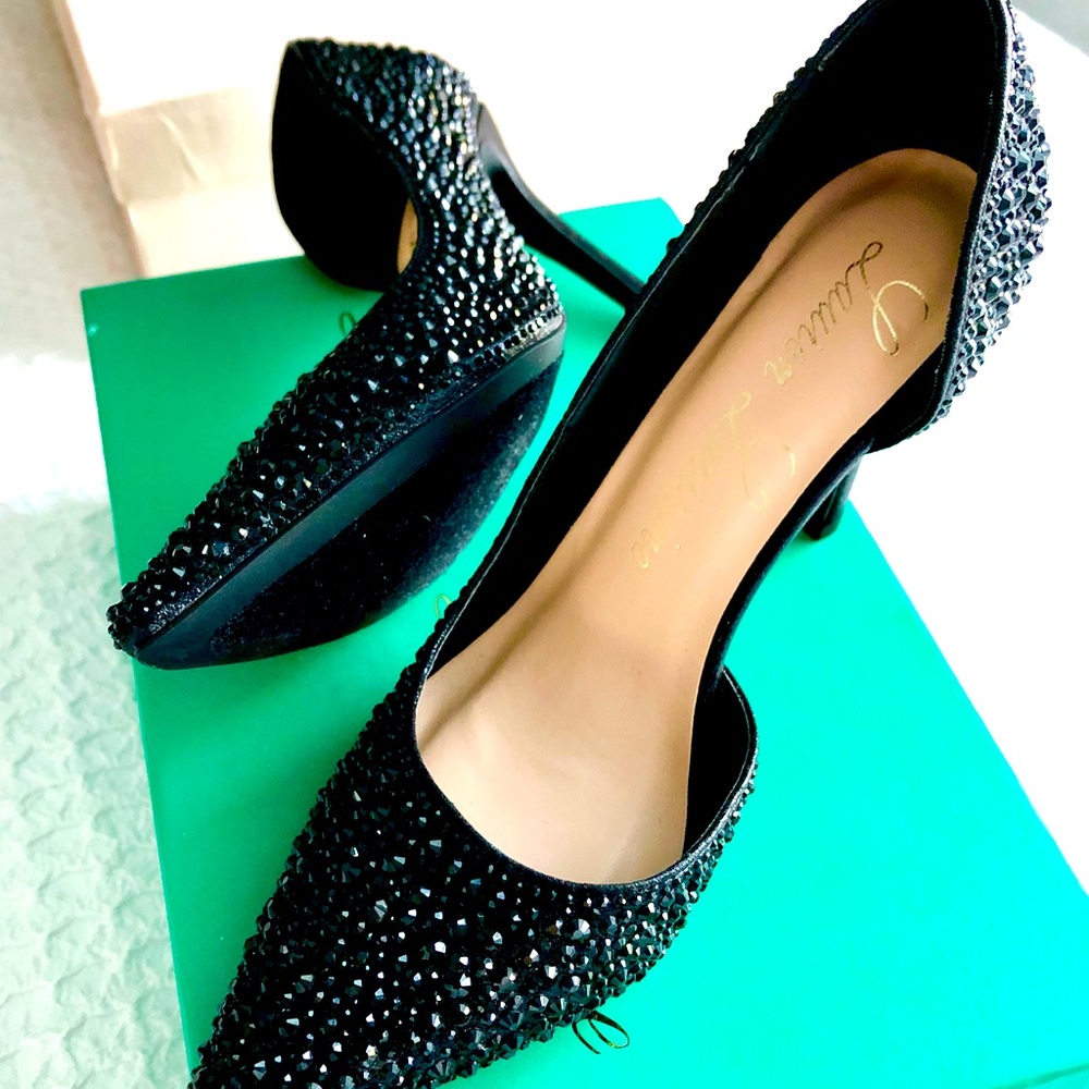 Black embellished/studded pump Lauren NWOB